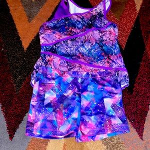 Gymnastics leotard with short